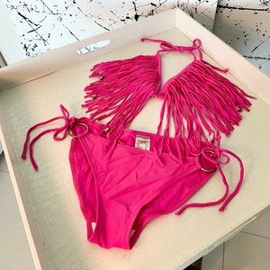Sheridyn Swim Fringe Bikini Set - Pink